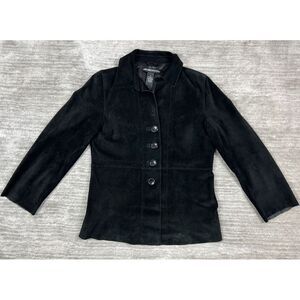 Mary Jane‎ Marcasiano Jacket Womens 10 Black Soft Suede Genuine Leather Lined